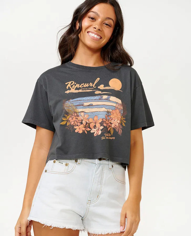 RIPCURL WAVE GLIDERS CROP TEE