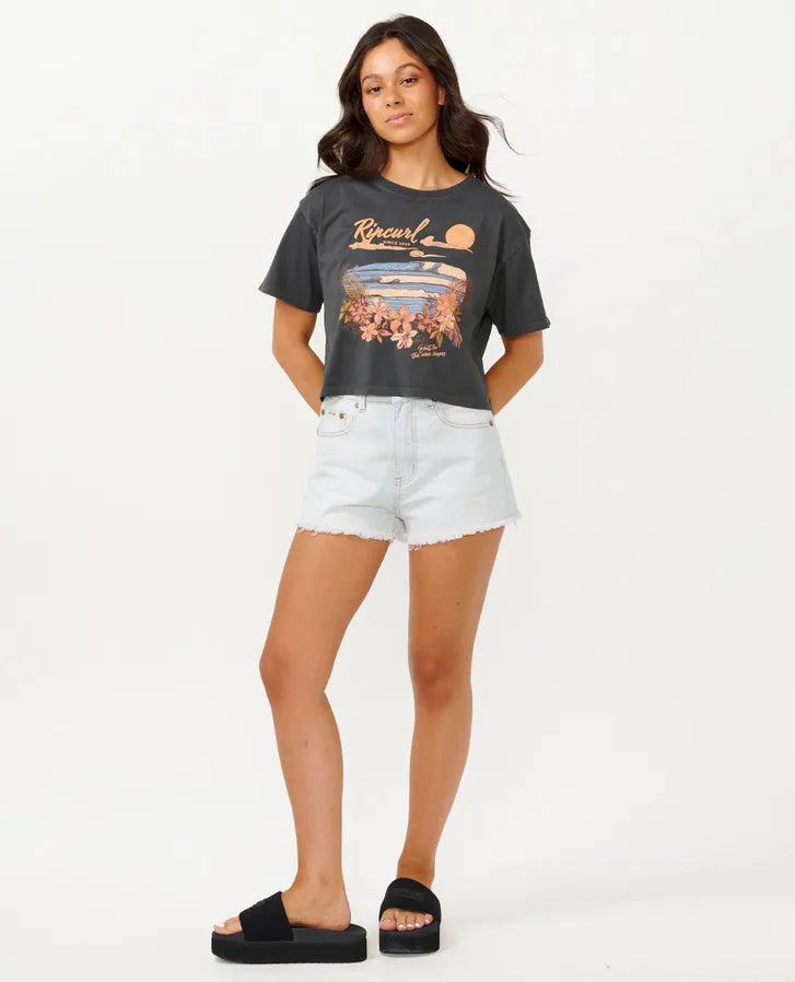 RIPCURL WAVE GLIDERS CROP TEE