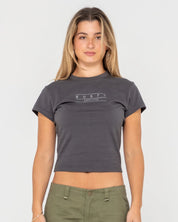 RUSTY ESSENTIALS SKIMMER BABY TEE CARBON