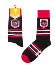 NRL ST. GEORGE ILLAWARRA DRAGONS STRIPE ORGANIC COTTON SOCK