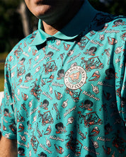HUEYS GOLF POLO TEAL