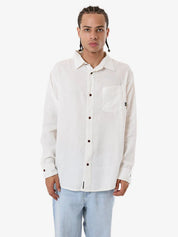 HEMP THRILLS OVERSIZE LONG SLEEVE SHIRT - DIRTY WHITE