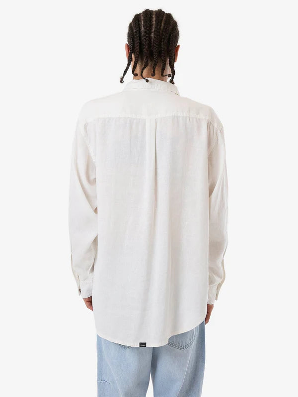 HEMP THRILLS OVERSIZE LONG SLEEVE SHIRT - DIRTY WHITE