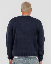 RUSTY VENOM VEE NECK KNITTED CREW