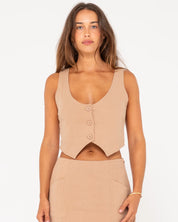 RUSTY SICILY VEST OATMILK