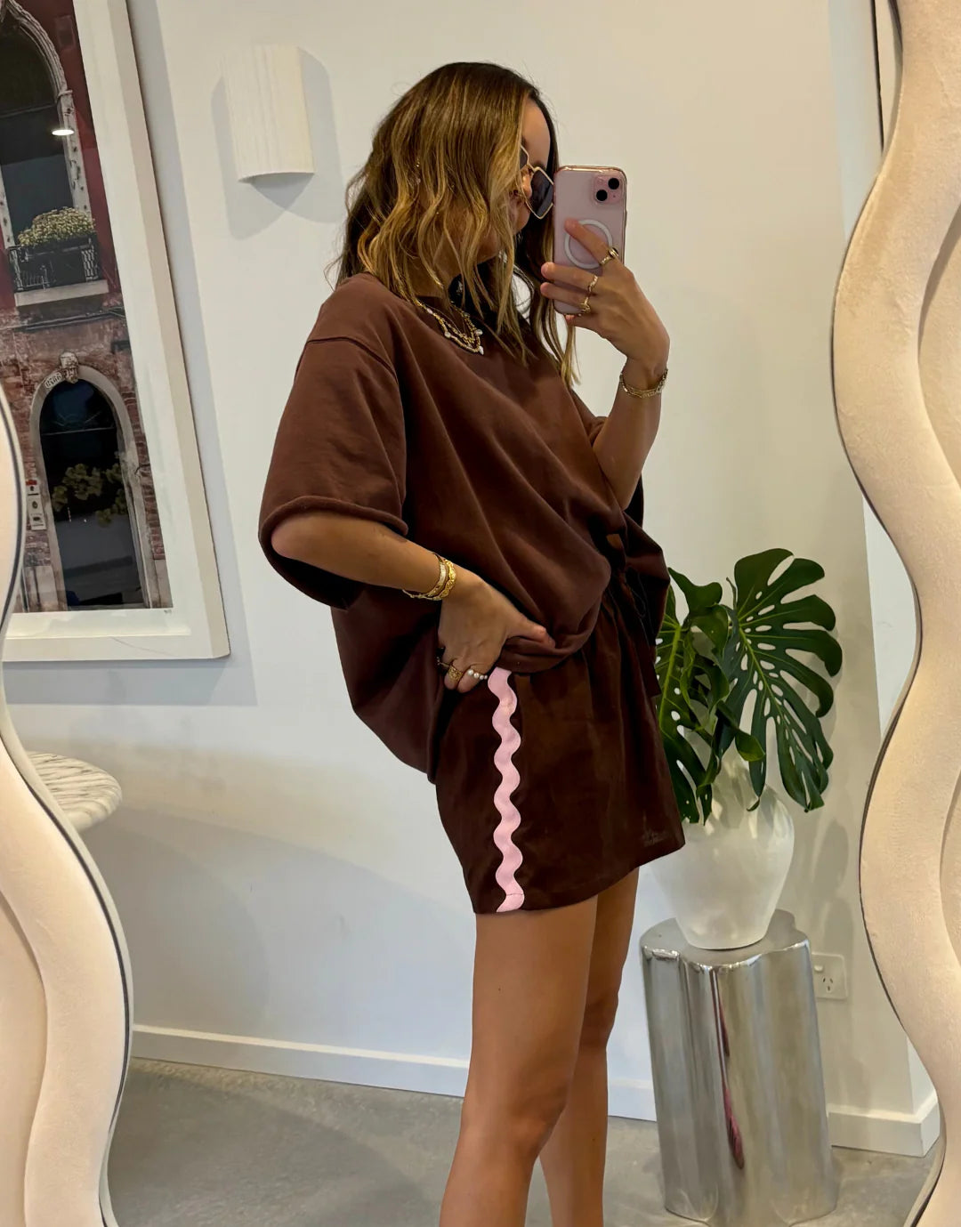 LUNA LANE THE KIMI SKIRT CHOCOLATE