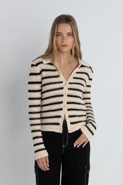 RHYTHM HIGHLINE STRIPE LONG SLEEVE KNIT TOP
