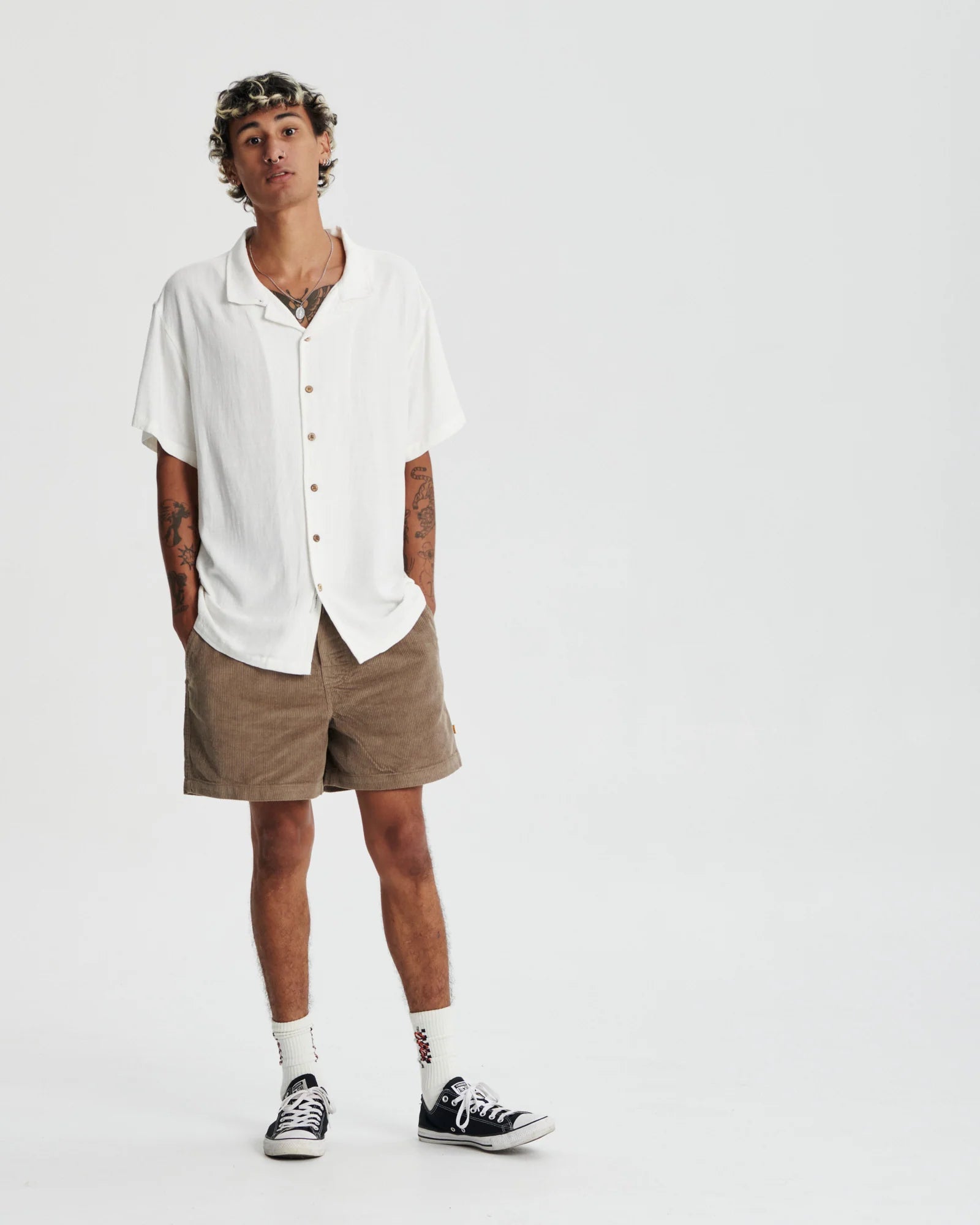 TCSS ERNIE SS RESORT SHIRT VINTAGE WHITE