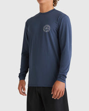 BILLABONG BIG WAVE DAZ LONG SLEEVE RASH VEST - DUSTY NAVY