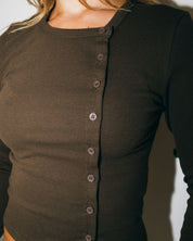 RUSTY BUTTON UP LONG TOP - JAVA