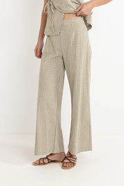 RHYTHM LOLA CHECK WIDE LEG PANT