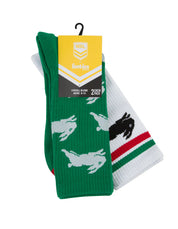 NRL SOUTH SYDNEY RABBITOHS RETRO SNEAKER SOCK 2 PACK