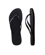 HAVAIANAS KIDS SLIM RUBBER LOGO BLACK LILAC