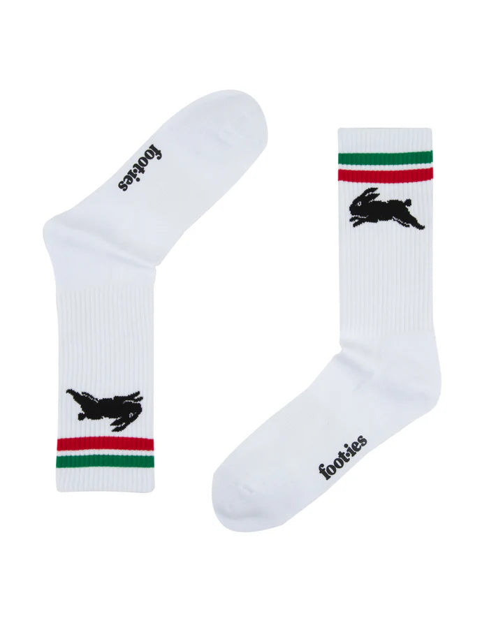 NRL SOUTH SYDNEY RABBITOHS RETRO SNEAKER SOCK 2 PACK
