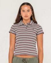RUSTY BLAZED STRIPE BABY POLO TEE