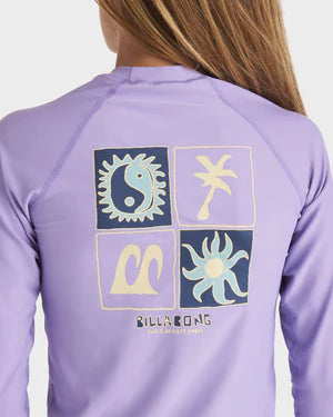 BILLABONG HEAT WAVE LS SUNSHIRT- LIGHT PURPLE