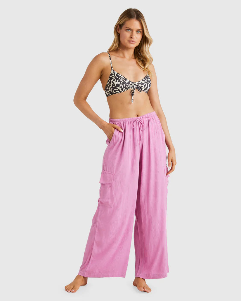 BILLABONG BEACH BABE CARGO PANT BERRY PINK