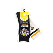 NRL WESTS TIGERS RETRO SNEAKER SOCK 2 PACK