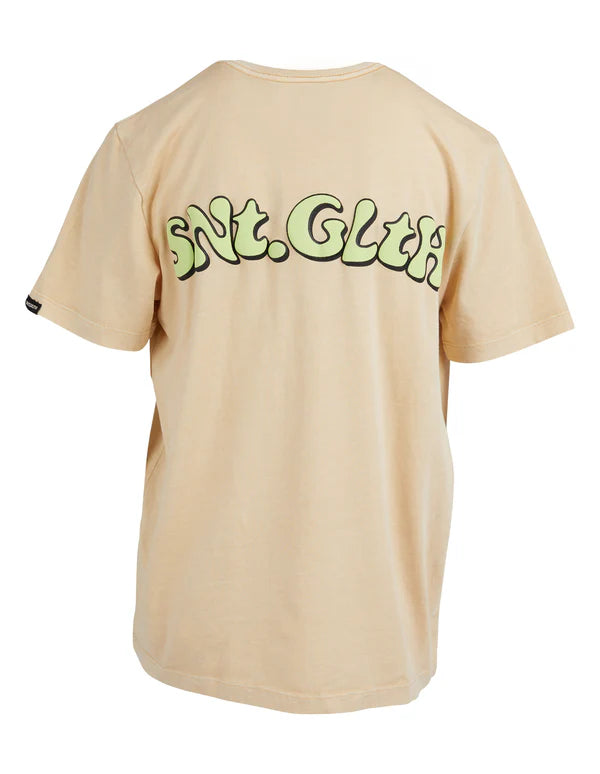 ST GOLIATH BUBBLE TEXT TEE TAN