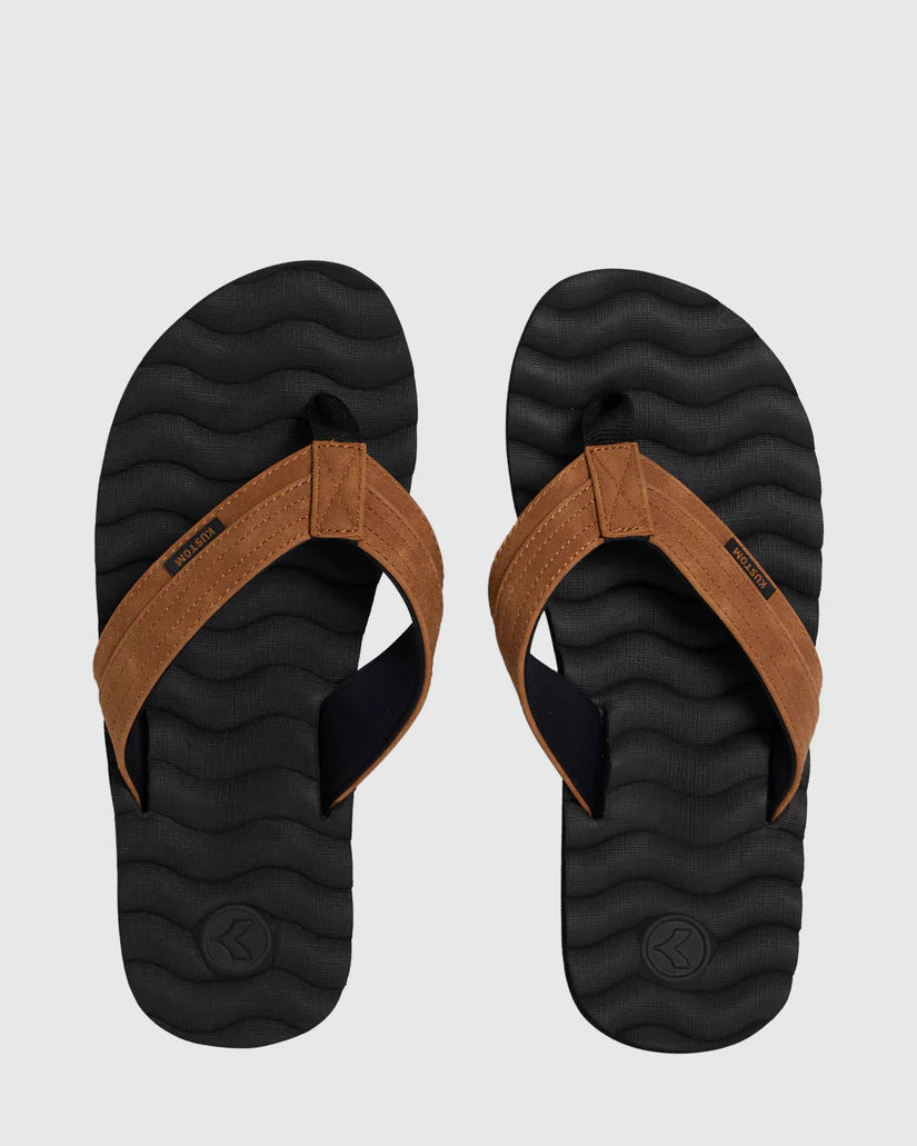 KUSTOM HUMMER THONGS BLACK/TAN