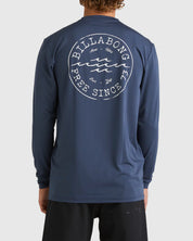 BILLABONG BIG WAVE DAZ LONG SLEEVE RASH VEST - DUSTY NAVY