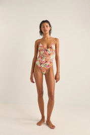 RHYTHM SIERRA FLORAL TIE FRONT ONE PIECE