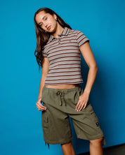 RUSTY BLAZED STRIPE BABY POLO TEE