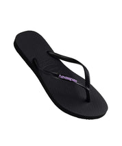 HAVAIANAS KIDS SLIM RUBBER LOGO BLACK LILAC