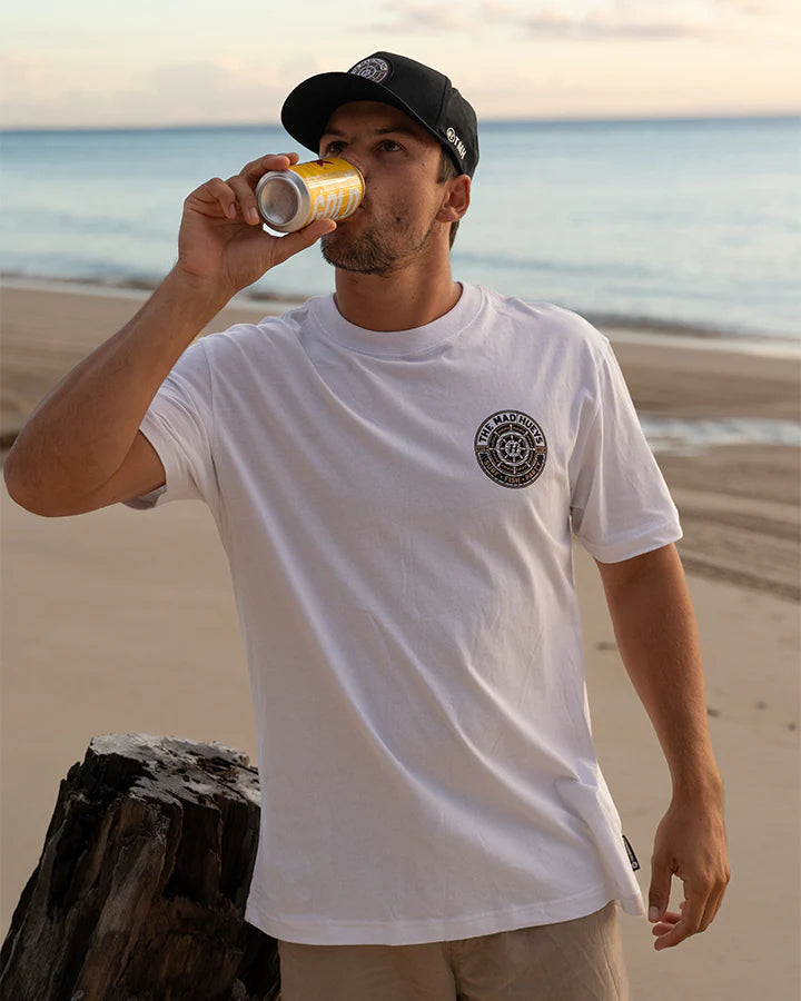 HUEYS SHIP WHEEL TEE - WHITE