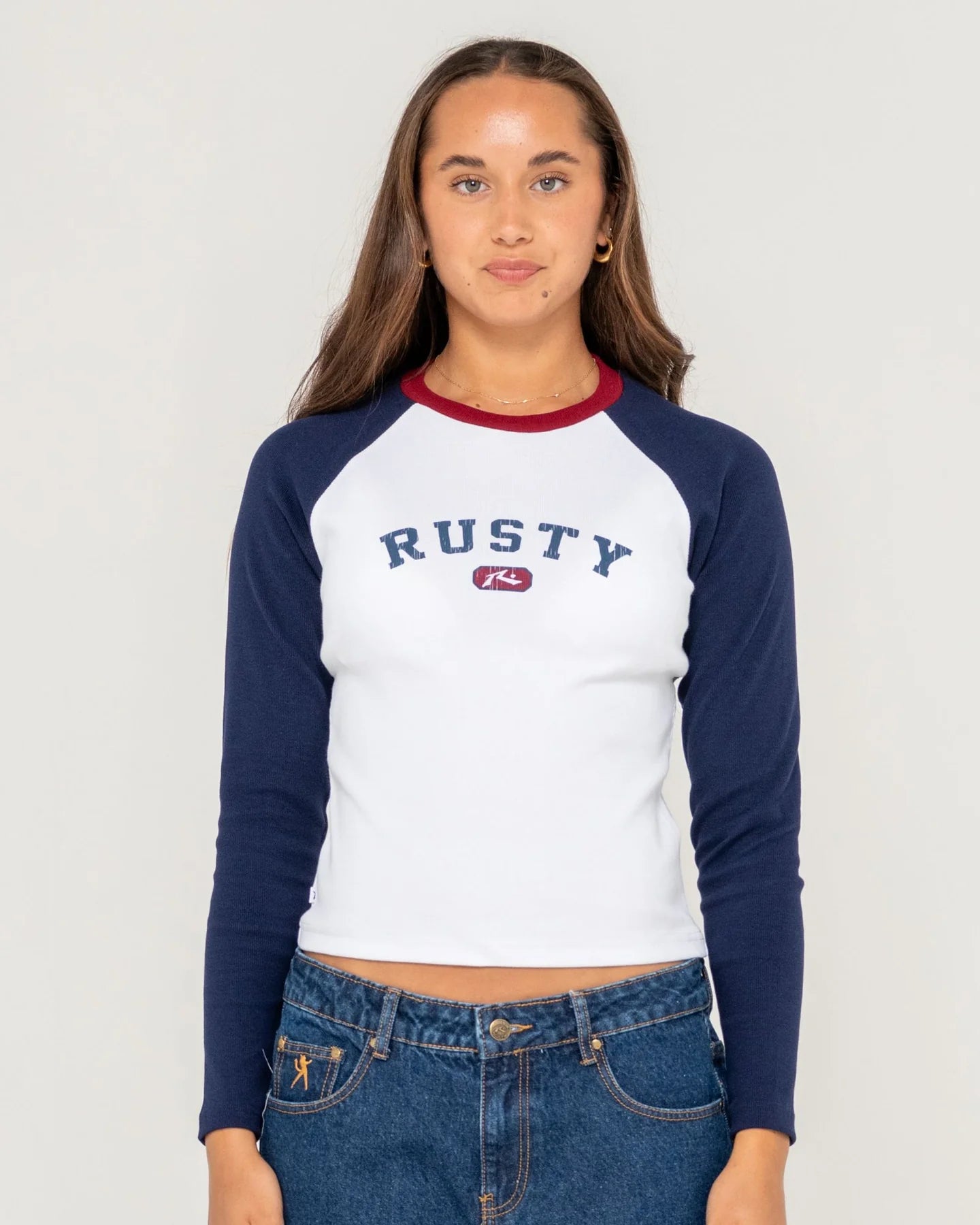 RUSTY MR WORLDWIDE L/S FITTED TEE