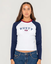 RUSTY MR WORLDWIDE L/S FITTED TEE