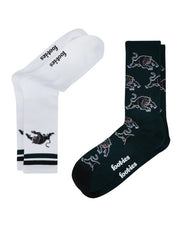 NRL PENRITH PANTHERS RETRO SNEAKER SOCK 2 PACK