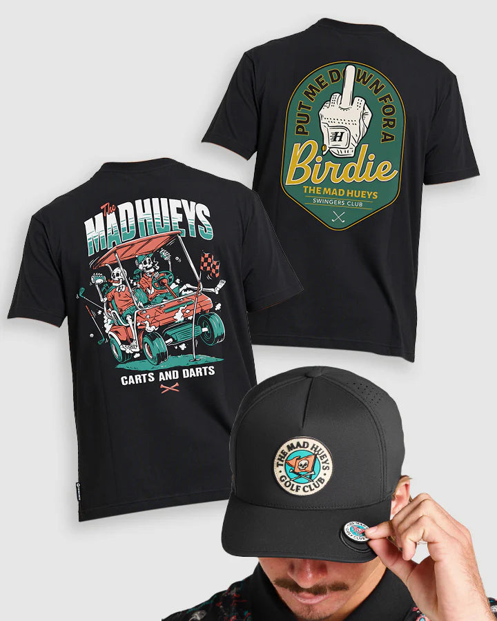 HUEYS GOLF TEE PACK #1 2 x SS TEE + CAP