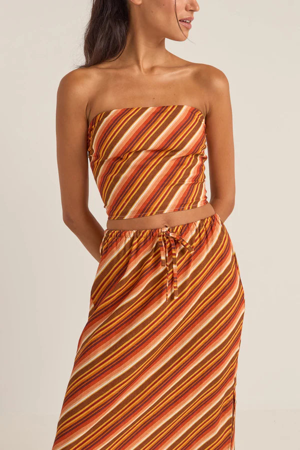 RHYTHM CHICA STRIPE STRAPLESS TOP