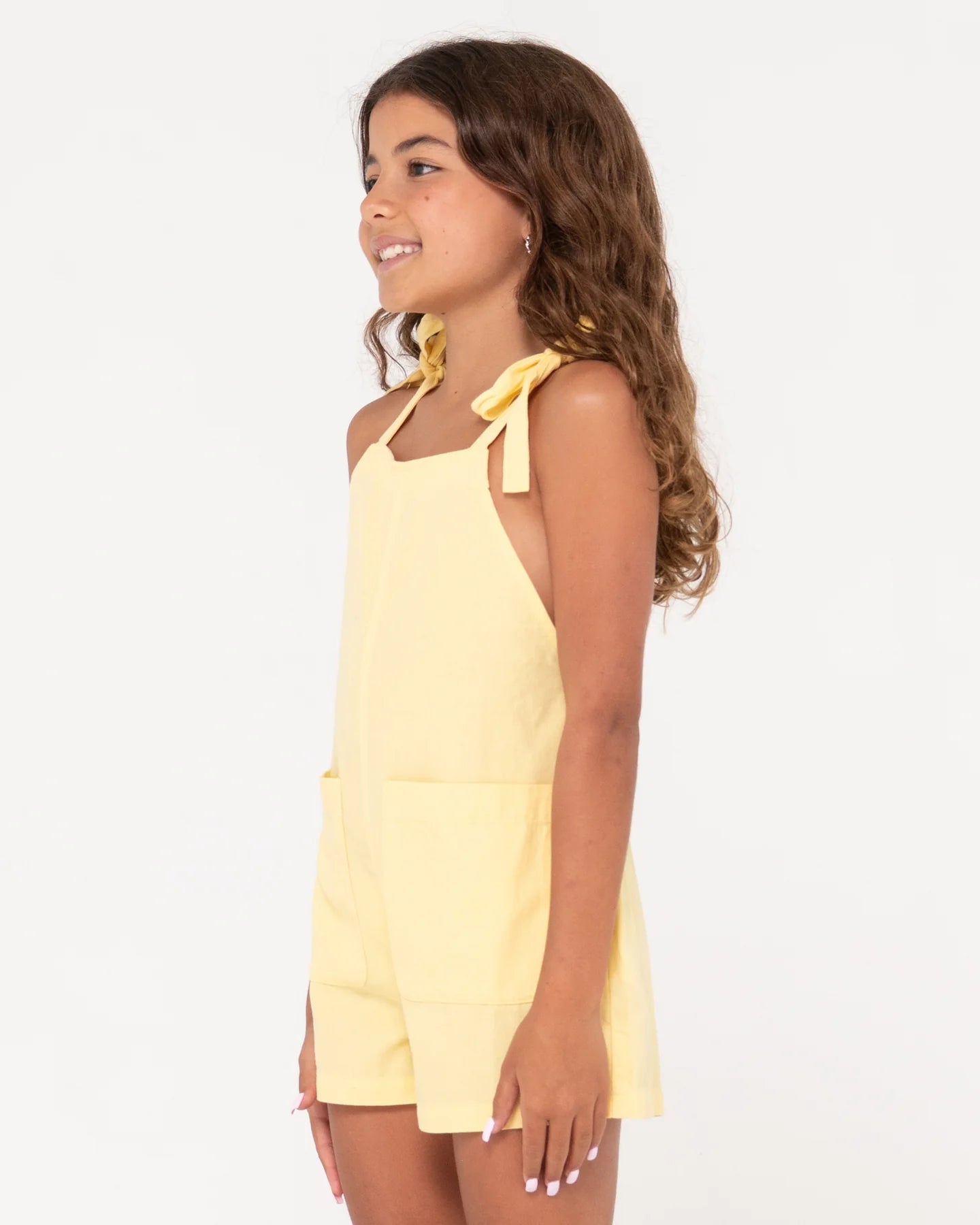 RUSTY SWEET WATER PLAYSUIT GIRLS PALE BANANA