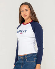 RUSTY MR WORLDWIDE L/S FITTED TEE