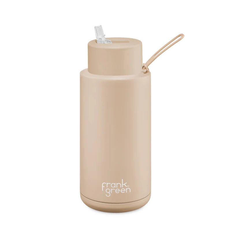 FRANK GREEN 34OZ CERAMIC REUSABLE BOTTLE STRAW