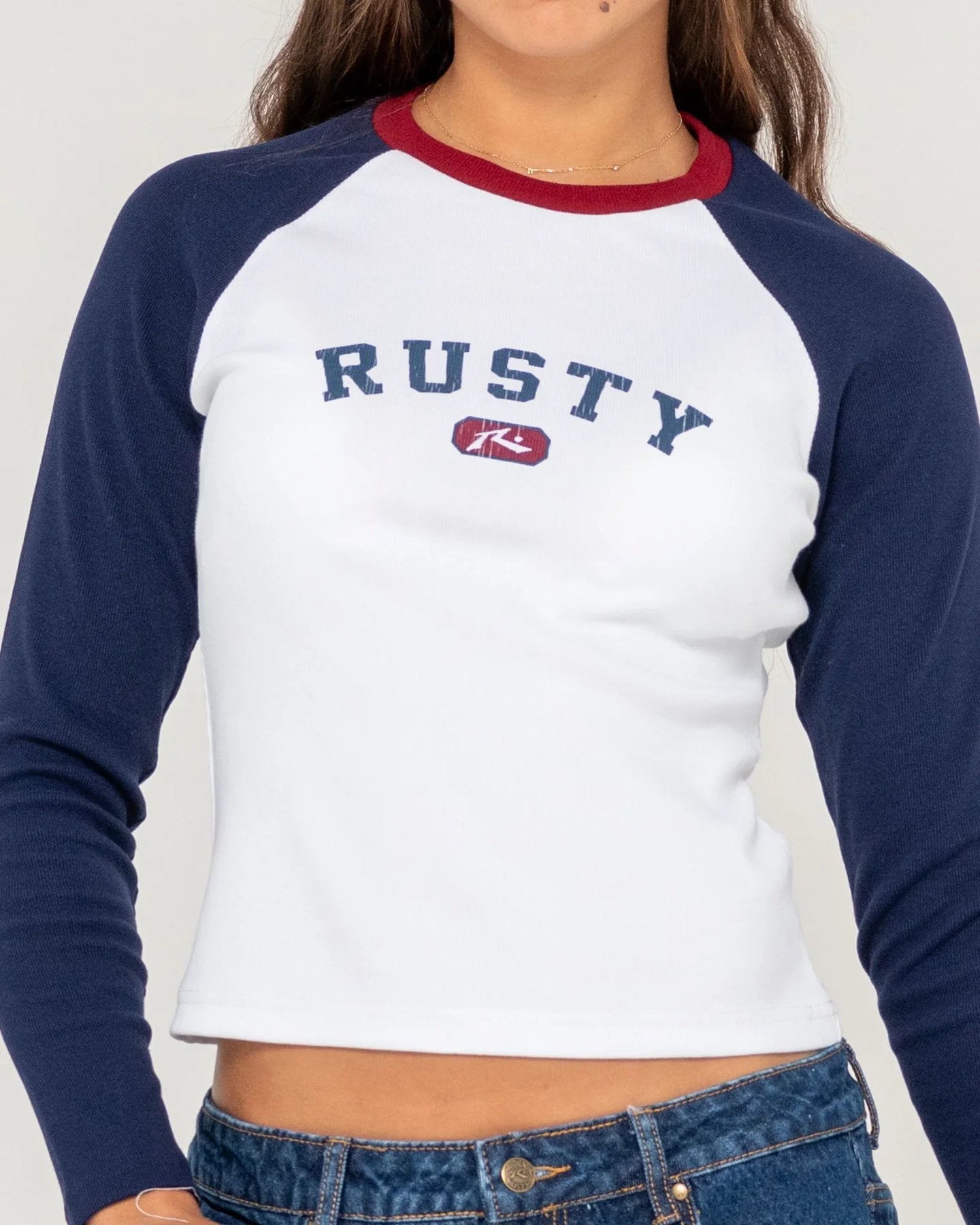 RUSTY MR WORLDWIDE L/S FITTED TEE