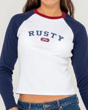 RUSTY MR WORLDWIDE L/S FITTED TEE