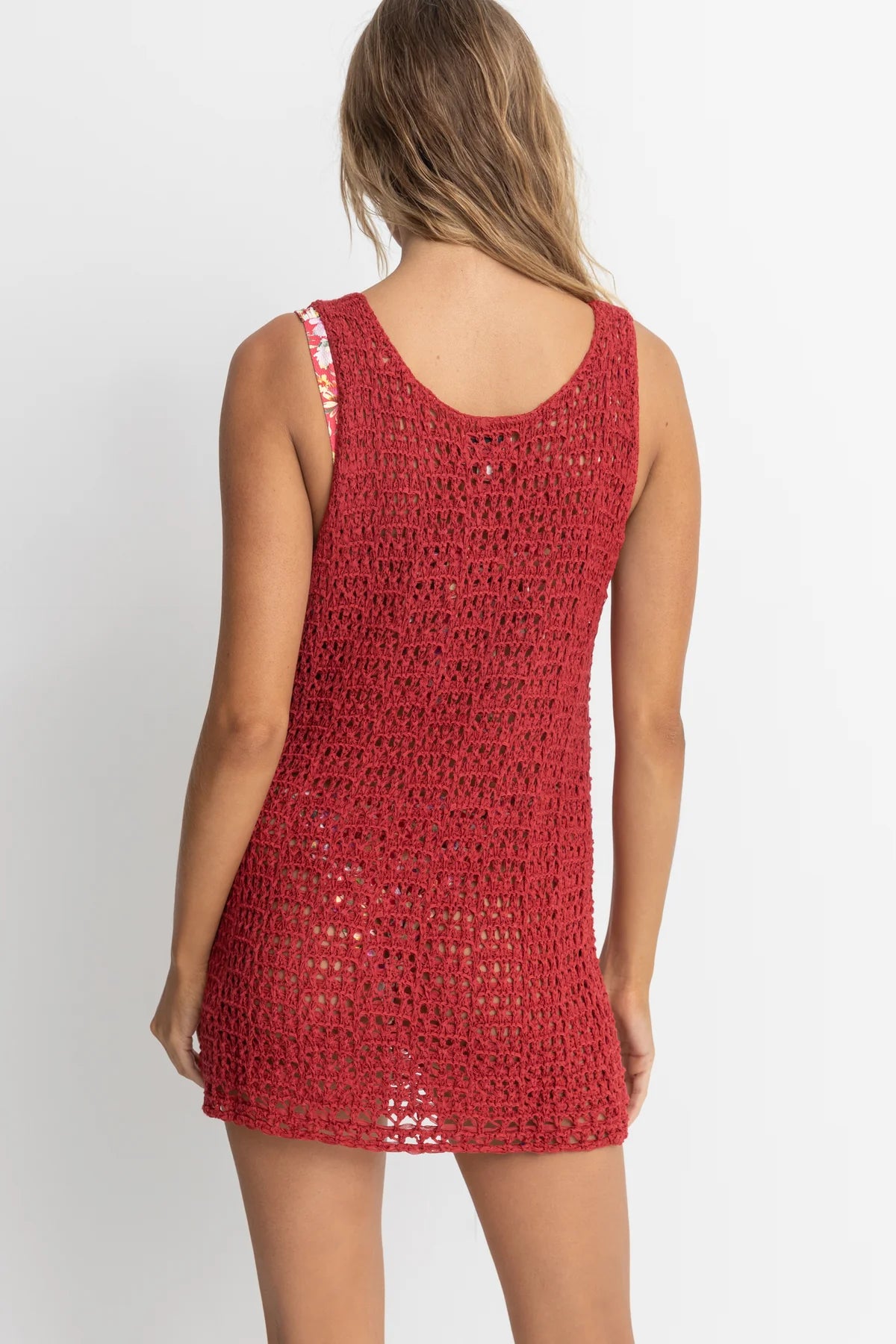 RHYTHM MADDIE SCOOP NECK MINI DRESS RED