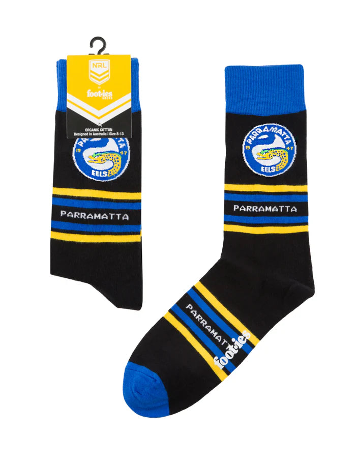 NRL PARRAMATTA EELS STRIPE ORGANIC COTTON SOCK