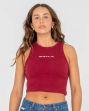 RUSTY ESSENTIALS RIBBED CROP TANK