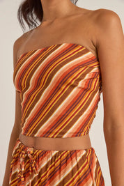 RHYTHM CHICA STRIPE STRAPLESS TOP