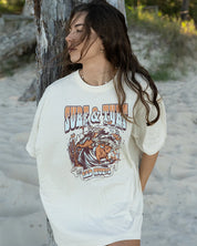 HUEYS SURF AND TURF WOMENS OVERSIZED TEE