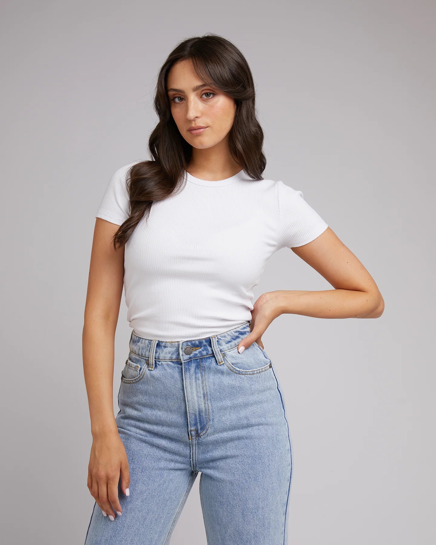 EVE RIB BABY TEE WHITE