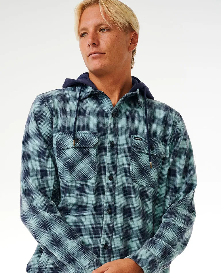 RIP CURL GRUNTER FLANNEL HOOD SHIRT