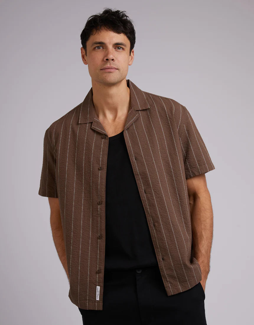 SILENT THEORY SEERSUCKER STRIPE S/S SHIRT