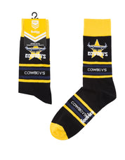 NRL NORTH QUEENSLAND COWBOYS STRIPE ORGANIC COTTON SOCK