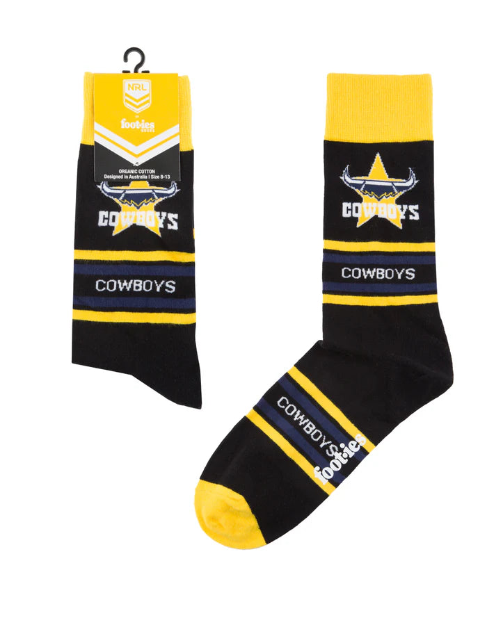 NRL NORTH QUEENSLAND COWBOYS STRIPE ORGANIC COTTON SOCK