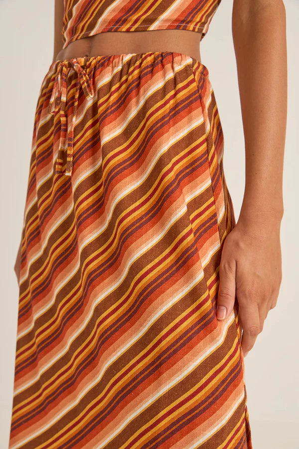 RHYTHM CHICA STRIPED MAXI SKIRT